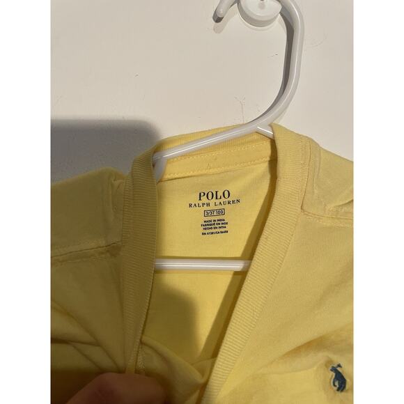 Polo Ralph Lauren Kid Boys T Shirt‎ Yellow Cotton Top Short Sleeve Tee Size 3t - Picture 3 of 4